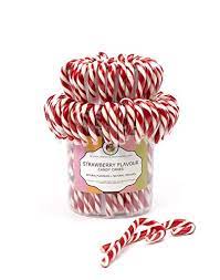 Strawberry Natural Candy Canes In Display Tub 80 X 28g Canes Great British Confectionery Co