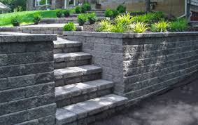 D x h x l Concrete Block Retaining Wall