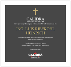 Ing. Luis Riefkohl Heinrich Obituario Esquela