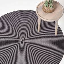 Größe » teppich rund 80 cm, 120 cm, 160 cm, 200 cm, 250 cm, 300 cm. Handgewebter Teppich Mit Spiralemuster In Grau Und Schwarz 120 Cm Rund