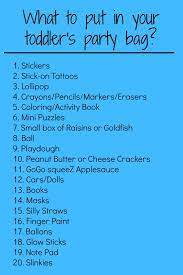 Ideas For What To Put In Your Toddlers Party Bag Toddler Birthday Party 3 Year Old Birthday Party Toddler Parties