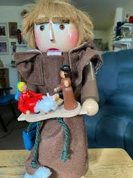 Hallmark FESTIVE FLYER home decor wood sled 15" long, red & green