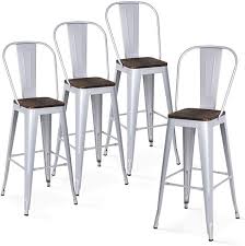Check spelling or type a new query. Amazon Com Homfy 30 Bar Stool Set Of 4 Metal Bar Height Kitchen Stools With Back Patio Chairs Set S In 2021 Kitchen Stools With Back Kitchen Stools Stools With Backs