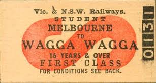 Vintage Train Ticket Vintage Train Ticket Vintage Train Wagga Wagga