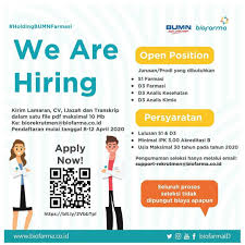 Pada kesempatan kali ini, pt kimia farma diagnostika membuka lowongan pekerjaan untuk posisi atlm. Lowongan Kerja Bio Farma Bumn April 2020