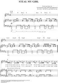 Steal My Girl Sheet Music With Letters Sheet Music Book Easy Piano Sheet Music