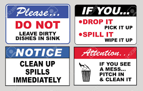 clean sticker sign for office (please