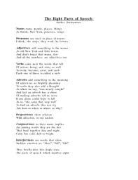 This section on parts of speech is your second lesson. 8 Parts Of Speech Poem By B Hm Teachers Pay Teachers