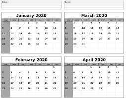 January February March April 2020 Calendar In 2020 Printable Calendar Calendar Template Printable Calendar Template