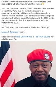 🚨🚨🇱🇷 𝗟𝗶𝗯𝗲𝗿𝗶𝗮 𝗘𝗹𝗲𝗰𝘁𝗶𝗼𝗻 𝗪𝗮𝗵𝗮𝗹𝗮‼️ 𝗠𝗢𝗡𝗥𝗢𝗩𝗜𝗔  🌍: CMC Leader Musa Hassan Bility accuses Unity Party of rigging the 2023  runoff in Nimba County, citing suspicious vote increases compared to the  first round. CDC's