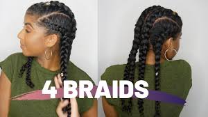 Cornrows nattes collées comme coiffure protectrice. Tuto Coiffure 4 Nattes Collees Youtube