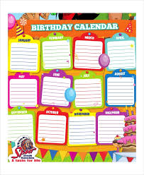 Birthday Calendar 14 Free Word Pdf Psd Documents