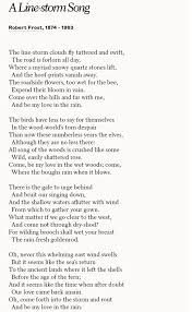 Robert Frost A Line Storm Song Songs Poetry Collection Poems
