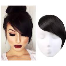 Start with dry hair (if it is wet you will cut bangs too short) pulled back, leaving out the pieces you want to cut. Sarla Synthetic Hairpieces False Bangs Clip In Bangs Side Swept Bangs Extension B2 2 Natural Black Amazon In Beauty