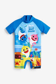 The 100% cotton washcloth shows baby shark, mommy and daddy shark! Baby Shark Swimwear Shop Clothing Shoes Online