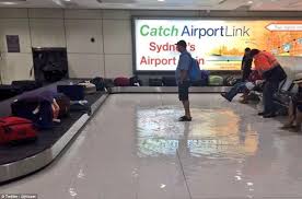 Raging Storms See Roads Flooded Stations Submerged And Snow In Spring Sydney Airport Flood Storm