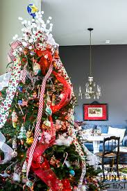 Christmas bow making for the holidays. Christmas Bow Tree Topper And Home Tour Salvaged Living