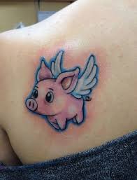 Pig tattoos are very popular around the world. Top 9 Funny Rough Look Pig Tattoos With Images Pig Tattoo Flying Pig Tattoo Tattoos