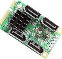 IO Crest 4 Port SATA III Mini Pci-E Controller Card Components Other  SI-MPE40125