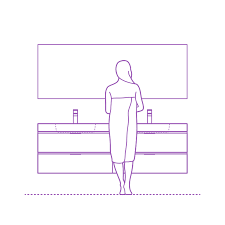 Typical bathroom vanity height standard counter for g adamburke info. Modern Wall Mounted Double Bathroom Vanity Dimensions Drawings Dimensions Com