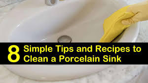 to clean a porcelain sink