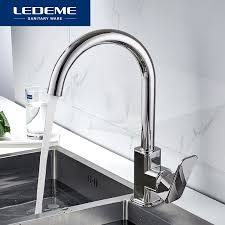 In stock & ready to ship. Us 36 22 Ledeme Smesitel Dlya Kuhni Vysokij S Gajkoj Latun Cvet Hrom L4033 2 L40332 Ledeme Kitchen Faucet Brass Sink Faucet Sink