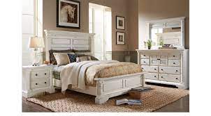 Rustic white king bedroom set. Claymore Park Off White 8 Pc King Panel Bedroom Traditional