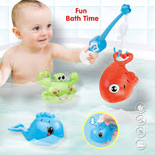 Well, it's time to bath now! Buy Dwi Dowellin Bath Toys Fishing Games With Fish Net Bpa Free No Mold Squirt Fishes Crab Water Table Pool Bath Time Bathtub Toy For Toddlers Baby Kids Infant Girls Boys Age