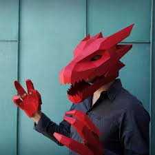 Polygon Face Mask Dragon Mask Animal Masks Make Your Own Card