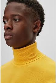 HUGO Men's San Thomas-M Slim-Fit Turtleneck New Wool, Medium Yellow720, XL,  Medium Yellow720 : Amazon.nl: Fashion