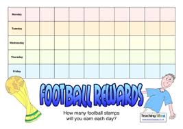 Football Reward Chart Teaching Ideas