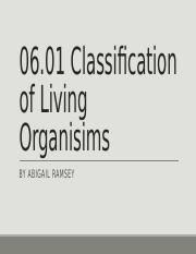 06 01 The Classification Of Living Organisms 06 01