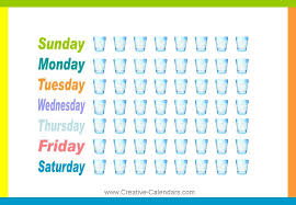 Water Drinking Chart Tracking Drink More Water Chart