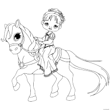 Plus complexe, mais toujours aussi amusant, le coloriage magique conjugaison, il permet à votre enfant de réviser et d'apprendre les temps. Coloriage Princesse Sur Son Cheval Jecolorie Com