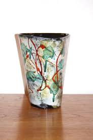 Vase Ceramique Annees 50 60 Decor Nature Stylisee Signature Pl Decoration Nature Ceramique Decoration