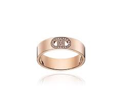 Hermes Ring In Rose Gold Set With 27 Diamonds 0 07 Ct Pm Size 46 This Collection Pairs Two Hermes Semi Precious Necklace Fine Jewelry Semi Precious Jewelry