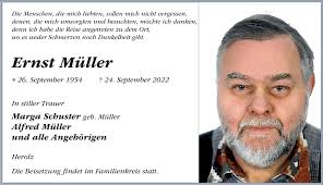 Traueranzeigen von Ernst Müller