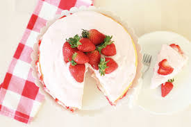 This cake is perfect for summer. Lower Sugar Vanilla Cake With Fresh Strawberry Frosting Super Healthy Kids