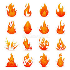 Tilt your pencil and draw all around the candle and the flame. Vector Set Of Fire And Flame Icons Colorful Flames In The Flat Style Stock Vector Illustration Of Shape Isolated 104949908