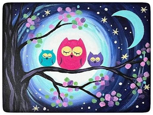 Night Owl - Family Paint Event | Paint and Vino