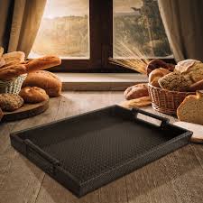 4.7 out of 5 stars 1,132. Serving Tray With Handles Rectangular Decorative Tray Brown Pu Leather Breakfast Tray Ottoman Tray Coffee Table Tray 16 In X 12 In X 2 5 In Serveware Tabletop Uniformatecolombia Com