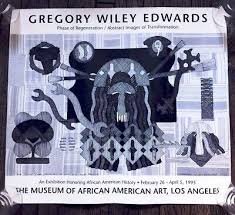 Gregory Wiley Edwards Signed 1993 1 Man Show Poster Museum African American  Art