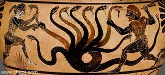 He débuts, with his appearance in around 700 b.c. Hydra Heracles Ancient Greek Vase Painting