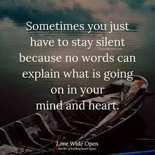 Sometimes You Just Have To Stay Silent Because No Words Can Explain What Is Going On In Your Mind And Heart Pictures Photos And Images For Facebook Tumblr Pinterest And Twitter