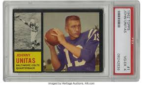 He's a football icon and beloved by countless football fans. 1962 Topps Johnny Unitas 1 Psa Vg Ex 4 Tough 1 Card From The Lot 12486 Heritage Auctions