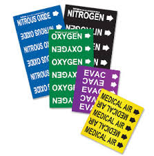 medical pipe labels medical gas pipe markers