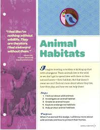 Girl Scout Junior Animal Habitats Badge Requirements Front Cover Junior Girl Scout Badges Girl Scout Badges Girl Scout Badges Requirements