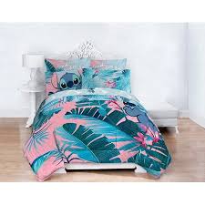 Lilo Stitch Blue Pink Tropical Flowers Kids Bed In A Bag Bedding Set W Reversible Comforter Walmart Com In 2020 Lilo And Stitch Stitch Clothes Bedding Set