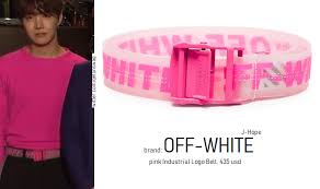 Beyond The Style Alex On Twitter Jhope Snl Bts Persona Comeback Bts Off White Pink Industrial Logo Belt Nylon webbing belt in black featuring logo woven in white throughout. jhope snl bts persona comeback bts