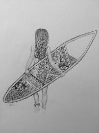 Surfer Girl Drawing Surf Drawing Art Sketches Surf Art
